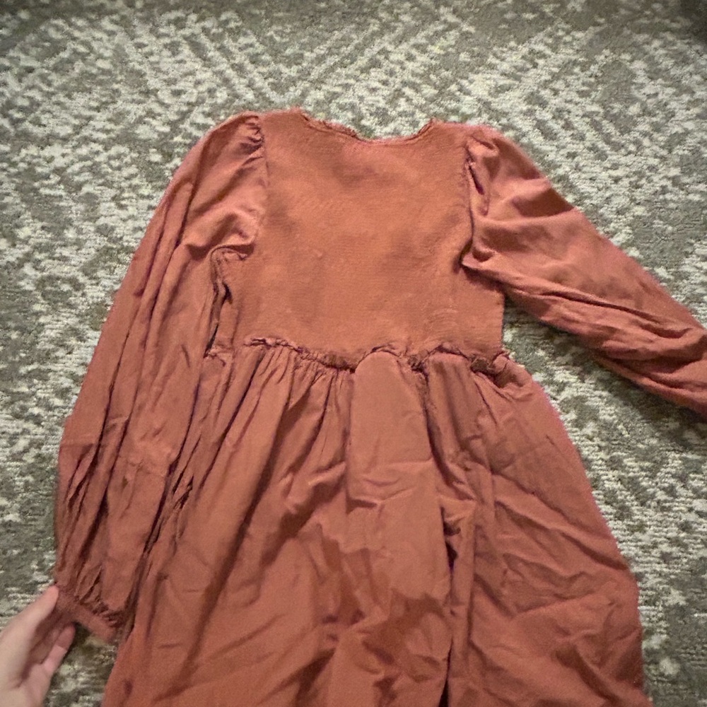 Anthropologie Erin Fetherston Babydoll Summer Dress Terracotta Scandi Girl Boho - Picture 7 of 9